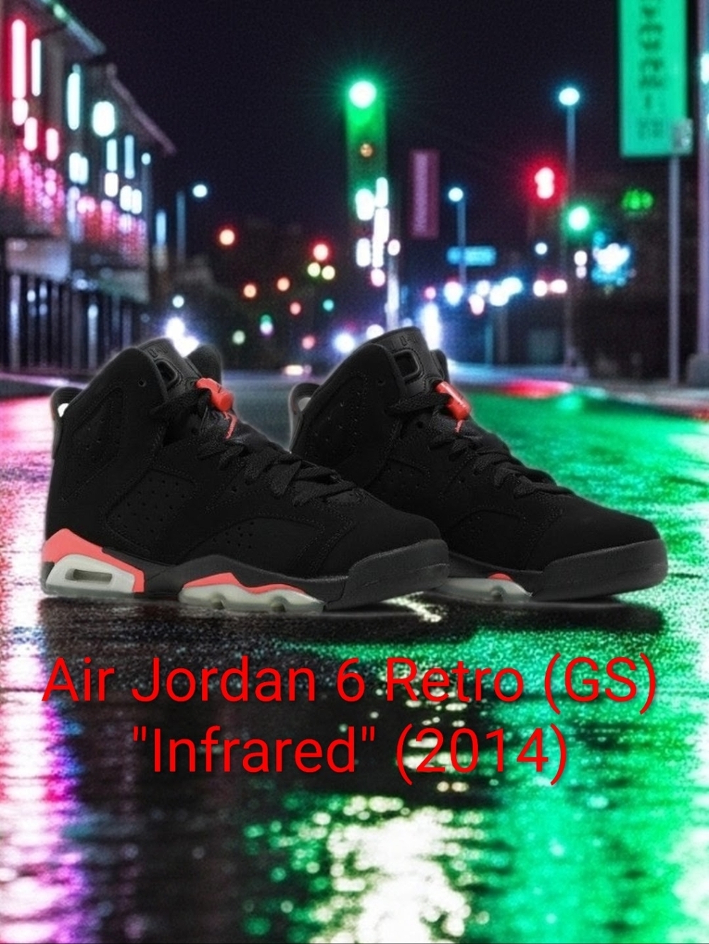 Air Jordan 6 Retro (GS) "Infrared" (2014) M6.5/W8 EUC